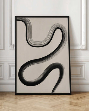 Tablou înramat „Black Brush Stroke Art” de Elena Ristova