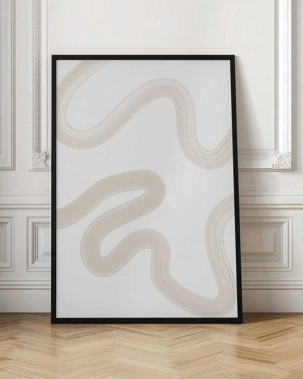 Tablou înramat „Beige Brush Stroke Poster” de Elena Ristova