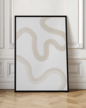 Tablou înramat „Beige Brush Stroke Poster” de Elena Ristova