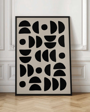 Tablou înramat „Geometric Semi Circles Pattern” de Elena Ristova