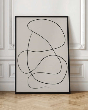 Tablou înramat „Swirling One Line Art” de Elena Ristova