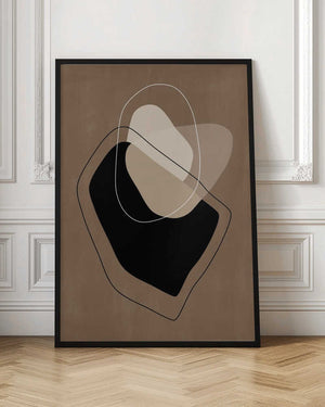 Tablou înramat „Layered Organic Shapes in Neutral Tones” de Elena Ristova