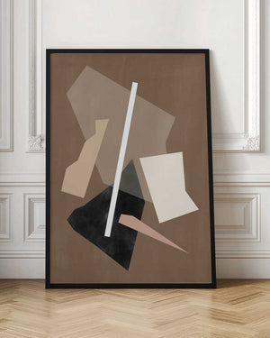 Tablou înramat „Brown Paper Cuts Painting” de Elena Ristova