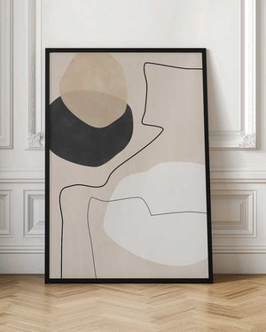 Tablou înramat „Organic Shapes &amp; Lines Painting” de Elena Ristova