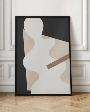 Tablou înramat „Beige Graphic Curves Art” de Elena Ristova