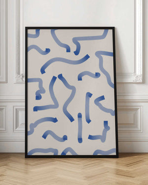 Tablou înramat „Blue Meandering Paths” de Elena Ristova