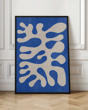 Tablou înramat „Organic Blue Shapes” de Elena Ristova