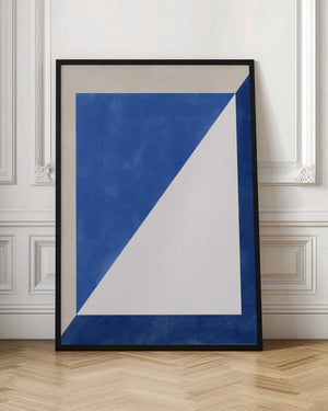 Tablou înramat „Blue Geometric Play” de Elena Ristova