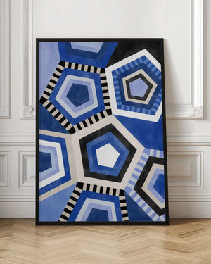 Tablou înramat „Geometric Pattern With Hexagonal Shape” de Elena Ristova