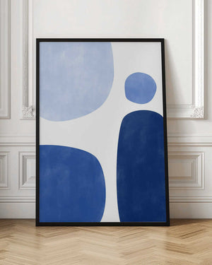 Tablou înramat „Blue Geometric Flow” de Elena Ristova