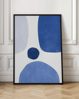 Tablou înramat „Blue Harmony Shapes” de Elena Ristova