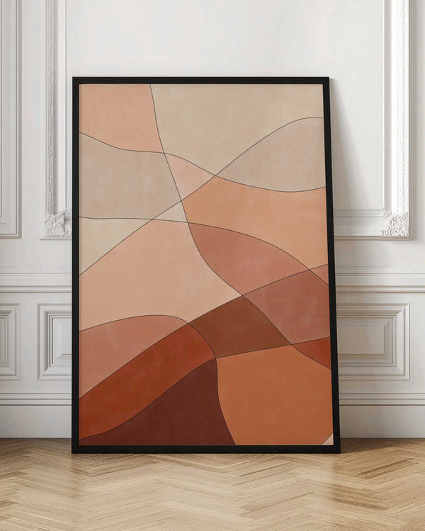 Tablou înramat „Flowing Lines And Warm Earth Tones” de Elena Ristova