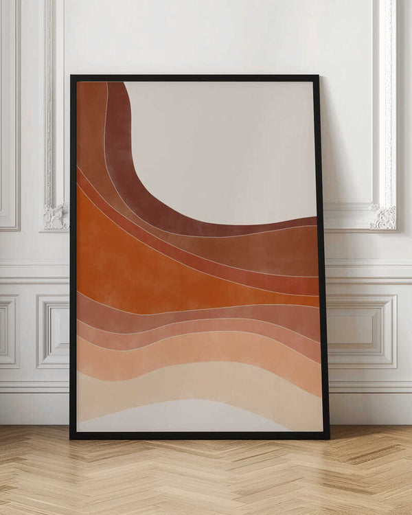 Tablou înramat „Layered Bands In Earthy Tones” de Elena Ristova