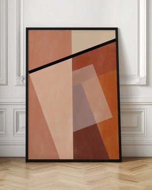 Tablou înramat „Geometric Shapes And Warm Earth Tones” de Elena Ristova