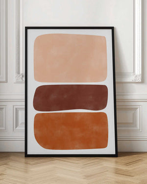 Tablou înramat „Three Stacked Earthy Toned Rectangles” de Elena Ristova