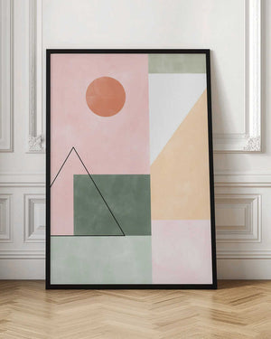 Tablou înramat „Pastel Tones With Minimalist Shapes” de Elena Ristova