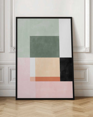 Tablou înramat „Abstract Composition With Geometric Shapes” de Elena Ristova