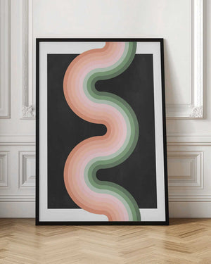 Tablou înramat „Wavy Pattern With Layered Pastel Tones” de Elena Ristova