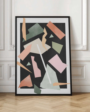 Tablou înramat „Geometric Shapes And Pastel Colors” de Elena Ristova