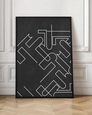 Tablou înramat „Geometric Maze Lines” de Elena Ristova