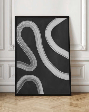 Tablou înramat „Curved Monochrome Paths” de Elena Ristova