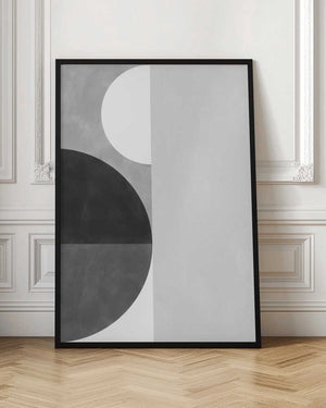 Tablou înramat „Geometric Shapes With A Monochromatic alette” de Elena Ristova