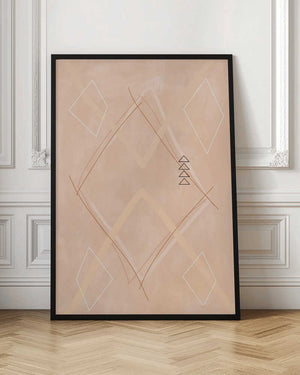 Tablou înramat „Abstract Geometric Art Beige Tones” de Elena Ristova
