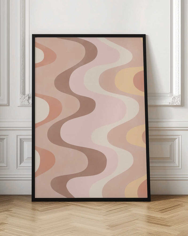 Tablou înramat „Retro-Style Wavy Patterns” de Elena Ristova