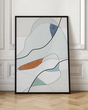 Tablou înramat „Fluid Shapes And Soft Color Blocks” de Elena Ristova