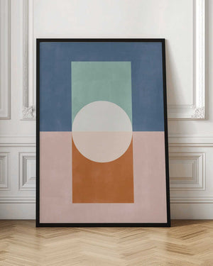 Tablou înramat „Geometric Shapes And A Muted Color Palette” de Elena Ristova