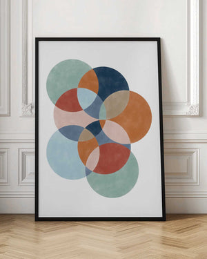 Tablou înramat „Colorful Overlapping Circles” de Elena Ristova