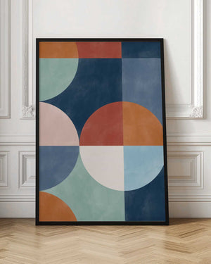 Tablou înramat „Geometric Shapes With Bold Circles” de Elena Ristova