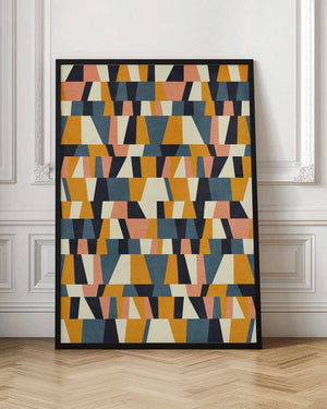 Tablou înramat „Rainbow Plus Shapes  Blue Mustard14” de Ana Rut Bre