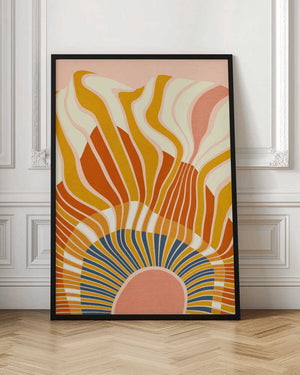 Tablou înramat „Rainbow Plus Shapes  Blue Mustard12” de Ana Rut Bre