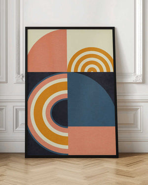 Tablou înramat „Rainbow Plus Shapes  Blue Mustard9” de Ana Rut Bre