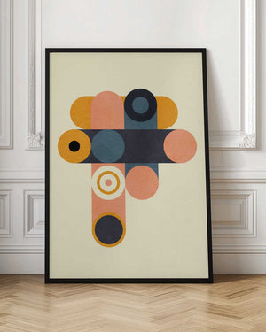 Tablou înramat „Rainbow Plus Shapes  Blue Mustard8” de Ana Rut Bre