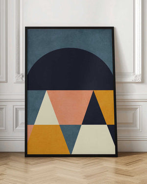 Tablou înramat „Rainbow Plus Shapes  Blue Mustard4” de Ana Rut Bre