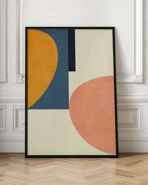 Tablou înramat „Rainbow Plus Shapes  Blue Mustard1” de Ana Rut Bre