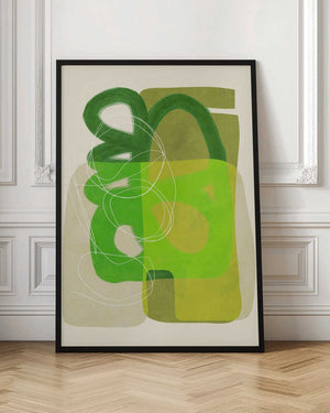 Tablou înramat „Painted Lines Green Tan 4 Kopie” de Ana Rut Bre
