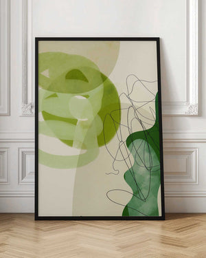 Tablou înramat „Painted Lines Green Tan 3 Kopie” de Ana Rut Bre