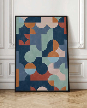 Tablou înramat „Geometric Abstract With Vibrant Colors” de Elena Ristova