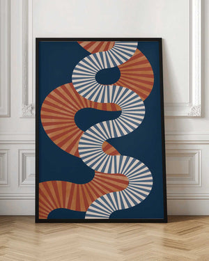 Tablou înramat „Winding Pattern In Retro Colors” de Elena Ristova
