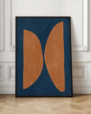 Tablou înramat „Bold Orange Geometric Shapes” de Elena Ristova
