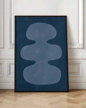 Tablou înramat „Blue Silhouette Form” de Elena Ristova