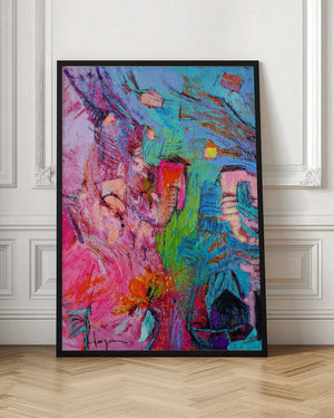 Tablou înramat „My Pink Cottage in the Garden” de Dorothy Fagan