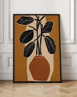 Tablou înramat „Bold Leaf Silhouette” de Treechild
