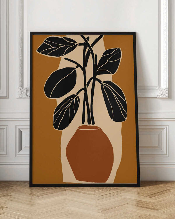 Tablou înramat „Bold Leaf Silhouette” de Treechild