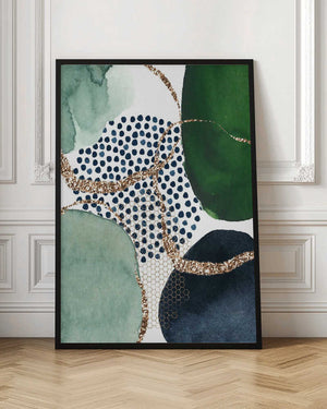 Tablou înramat „Green Shapes” de Sally Ann Moss