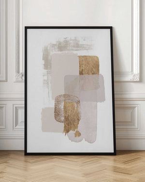 Tablou înramat „Neutral Gold 1” de Sally Ann Moss