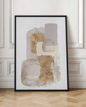 Tablou înramat „Neutral Gold 3” de Sally Ann Moss